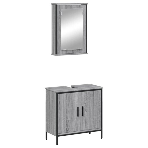 vidaXL Ensemble de meubles de salle de bain 2 Pièces Sonoma gris