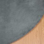 vidaXL Tapis en Fourrure Synthétique de Lapin Anthracite Ø 160 cm