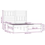 vidaXL Cadre de lit Bois de pin massif 140x190 cm