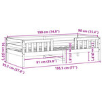 vidaXL Cadre de lit sans matelas blanc 90x190 cm bois de pin massif