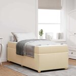 vidaXL Cadre de lit avec matelas Crème 90 x 200 cm tissu