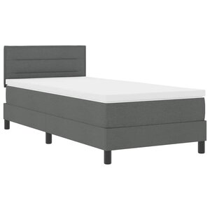 vidaXL Lit boxspring avec matelas Gris foncé 100 x 200 cm tissu