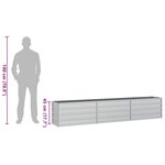 vidaXL Lit surélevé de jardin 240x40x45 cm Acier galvanisé Argenté