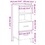 vidaXL Buffet Blanc brillant 34 5x34x90 cm Bois d'ingénierie