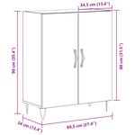 Buffet vidaXL Noir Chêne 69 5x34x90 cm Bois d'ingénierie