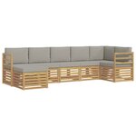 vidaXL Ensemble de canapés d'extérieur 7 Pièces Blanc et gris clair