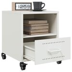 vidaXL Table de chevet blanc 36x39x43 5 cm acier