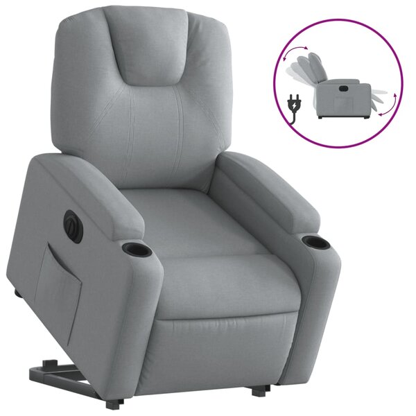 vidaXL Fauteuil inclinable électrique gris clair tissu