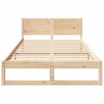 vidaXL Cadre de lit avec tête de lit Naturel 120 x 200 cm Pin massif