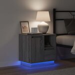 vidaXL Cabinet de chevet avec tiroir 2 Pièces Gris 50 x 34 5 x 50 cm.