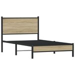 vidaXL Cadre de lit en métal sans matelas chêne sonoma 107x203 cm