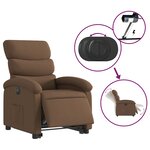 vidaXL Fauteuil inclinable électrique marron tissu
