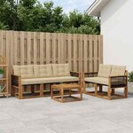 vidaXL Ensemble de canapés d'extérieur 6 pc Naturel et Beige