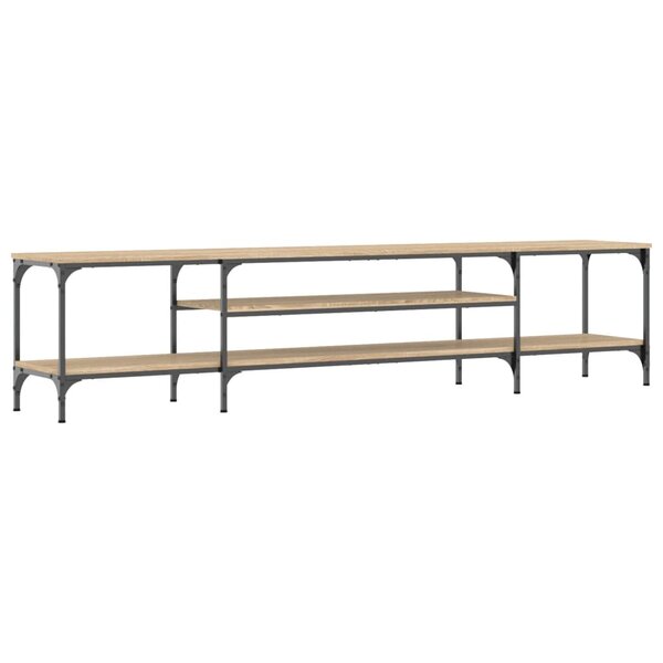 vidaXL Meuble TV chêne sonoma 201x35x45 cm bois d'ingénierie et fer