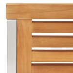 vidaXL Chaises de jardin lot de 2 Bois teck solide et acier inoxydable