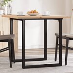 vidaXL Table à manger cadre en O 80x80x75 5cm bois de pin massif fonte