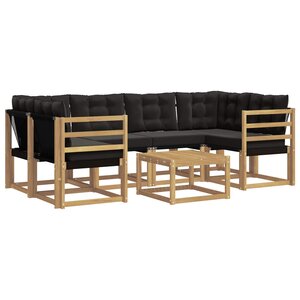 vidaXL Ensemble de canapés d'extérieur 7 pc Blanc et noir