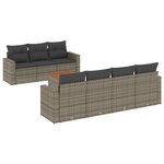 vidaXL Salon de jardin 8 Pièces avec coussins gris résine tressée
