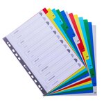 Intercalaires Imprimés Mensuels Pp Couleurs Janv-décembre - A4 - Couleurs Assorties - Exacompta