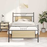 vidaXL Cadre de lit sans matelas chêne sonoma 100x200 cm