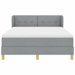 Lit à ressort vidaXL avec matelas - Gris clair  140x200 cm  Tissu