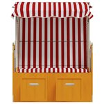 vidaXL Strandkorb avec auvent résine tressée bois solide rouge blanc
