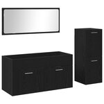 vidaXL Ensemble de meubles de salle de bain 3 pièces en bois d'ingénierie chêne noir