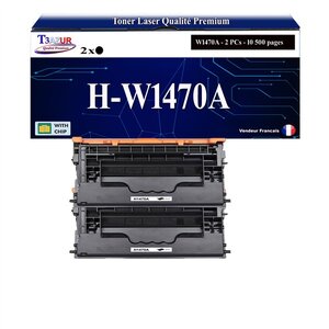 T3AZUR -2x Toners compatibles avec HP W1470A (147A) pour HP LaserJet Enterprise MFP M634z  M635fht  M635h  M636fh
