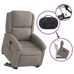 vidaXL Fauteuil inclinable de massage Taupe Tissu