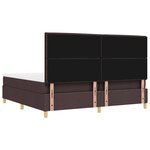 vidaXL Lit à ressorts avec matelas Marron foncé 200 x 200 cm tissu