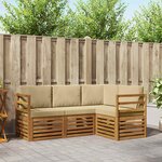 vidaXL Ensembles de canapés avec coussin 4 Pièces Naturel et Beige