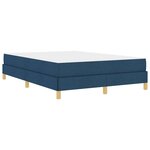 vidaXL Lit à ressorts Bleu  marron 160 x 200 cm Tissu  Bois Engineered