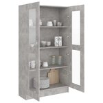 vidaXL Armoire à vitrine Gris béton 82 5x30 5x150 cm Bois d'ingénierie