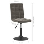vidaXL Chaises pivotantes à manger lot de 2 gris foncé velours