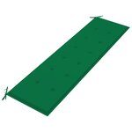 vidaXL Banc de jardin avec coussin vert 175 cm Bois de teck massif