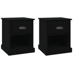 vidaXL Tables de chevet 2 Pièces noir 39x39x47 5 cm bois d'ingénierie