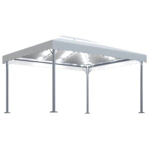 vidaXL Tonnelle avec guirlande lumineuse à LED 4x3 m Crème Aluminium