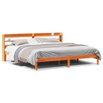 vidaXL Cadre de lit et tête de lit sans matelas cire marron 180x200 cm