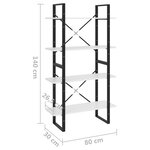 vidaXL Bibliothèque à 4 niveaux Blanc 80x30x140 cm bois d'ingénierie