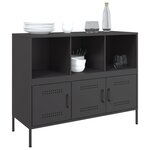 vidaXL Buffet noir 100 5x39x79 cm acier