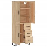 vidaXL Buffet haut Chêne sonoma 69 5x34x180 cm Bois d'ingénierie