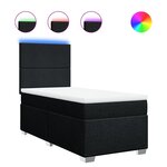 vidaXL Sommier à lattes de lit avec matelas Noir 100x200 cm Tissu