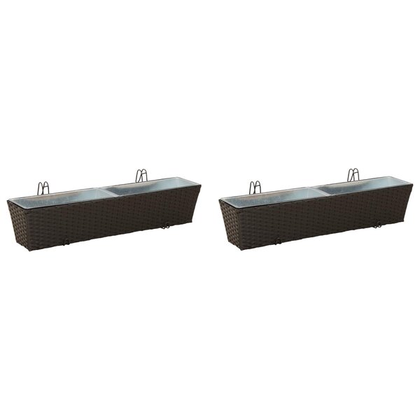 vidaXL Garde-Corps 2 Pièces 80 x 17 x 17 cm Métал
