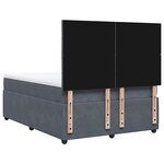 vidaXL Sommier à lattes de lit et matelas Gris foncé 160x200cm Velours