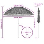 vidaXL Parasol de plage Marron Ø 206 x 209.5 cm Acier