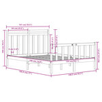 vidaXL Cadre de lit sans matelas blanc 135x190 cm bois massif