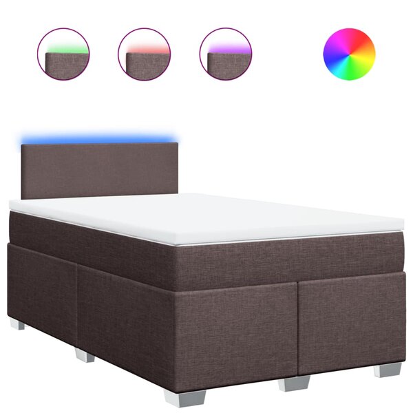 vidaXL Sommier à lattes de lit avec matelas Marron foncé 120x200 cm