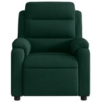 vidaXL Fauteuil de massage inclinable vert foncé velours