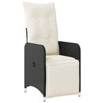 vidaXL Ensemble de bistro de jardin 11 Pièces coussins noir poly rotin