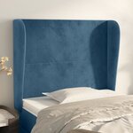 vidaXL Tête de lit avec oreilles Bleu foncé 83x23x118/128 cm Velours